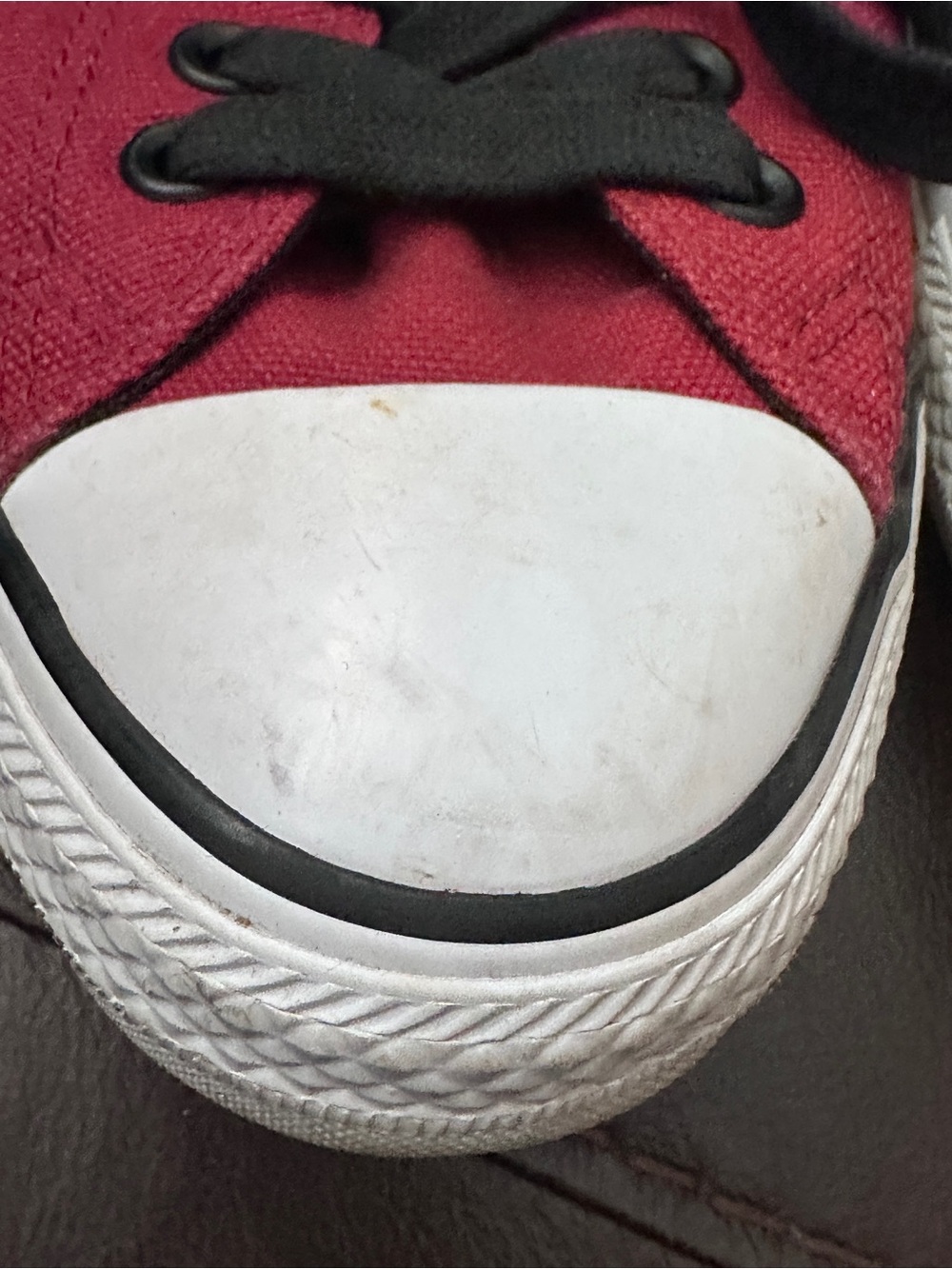 All Star Converse Low-Top Canvas Sneakers - Red Burgundy Black Laces 9.5 M - Picture 14 of 16